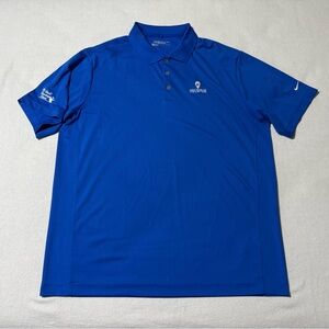 Nike‎ Golf Polo Mens 2XL Tour Performance Dri Fit Blue Shirt 100% Polyester XXL
